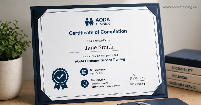 AODA certification and lifetime validity