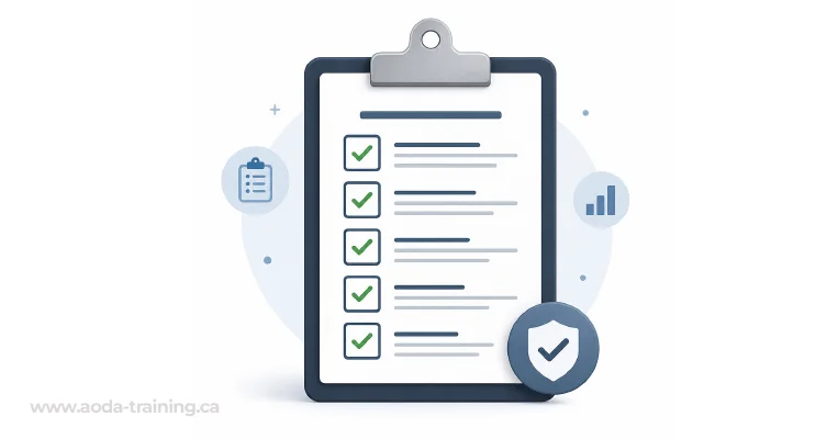 AODA compliance audit checklist minimal illustration