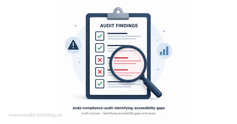 AODA compliance audit identifying accessibility gaps