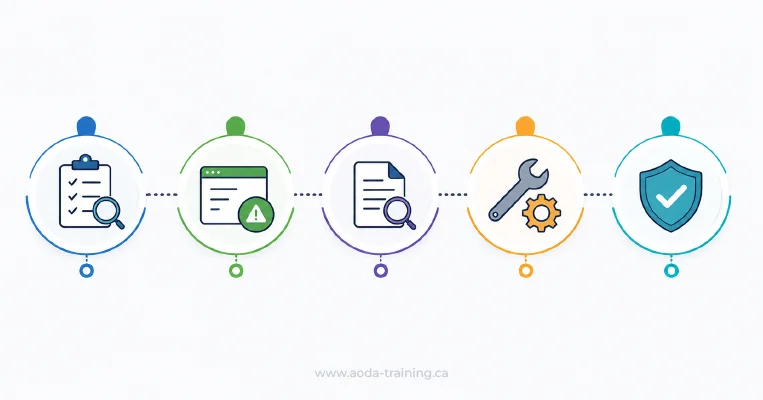 AODA audit process step by step workflow wide